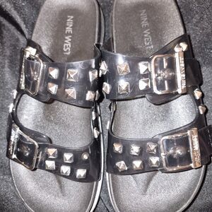 Nine West Kids Black Studded Sandals